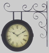 Wall Clock with Bracet and Double Face - 24 cm Diameter