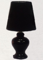 Black Glass Accent Table Lamp - 35cm