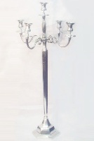 5 Arm Shiny Aluminium Candelabra - 150cm