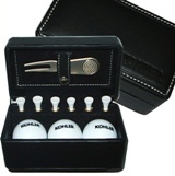 Golf Kit Set in PU Box - Including Pitchfork & Marker , 3 Golf B