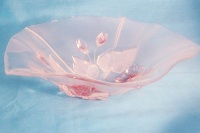 Evita Satin Rose Glass Bowl - 33cm