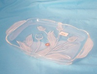 Satin Rose Glass rectangular Platter - 40.5cm