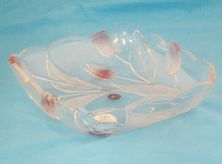 Satin Rose Glass Fruit Bowl - 26.5cm