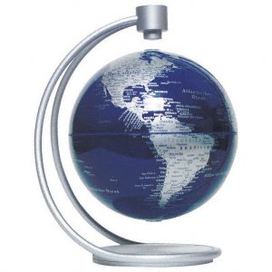 Levitating Globe - Stellanova 8 inch - Blue & Silver