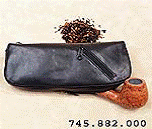 Tobacco Pouch - Leather 3 Zip Black Combi - 6141 Single Tobacco Pouch - Leather 3 Zip Black Combi - 6141 Single