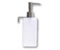 RECT. WHITE SOAP DISPENSER W SS PUMP