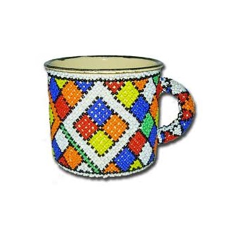 Beaded Tin Mugs