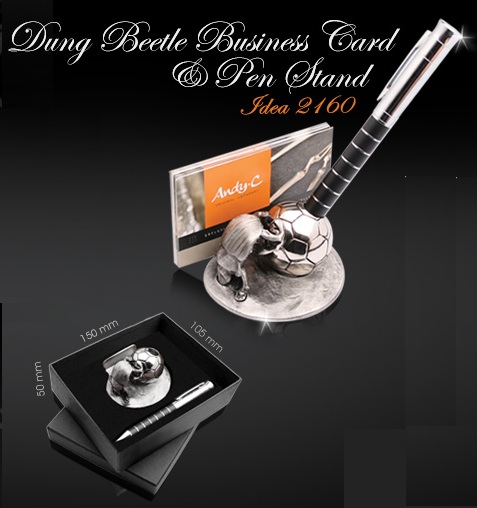 Soccer Dung Beetle pen & business card holder