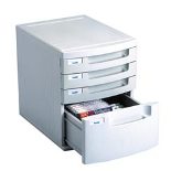 A4 4 Drawer Multi Media- Computer / Grey