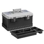 Big Jim 50cm Toolbox M/Style with Steel Lock- Black / Grey - Min