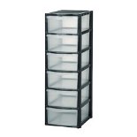 6 Drawer unit   L500 x W385 x H690 mm- Black / Clear