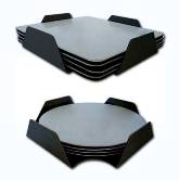 One Size Coaster Set Of 4 Square In Holder - Avail In: Aluminium