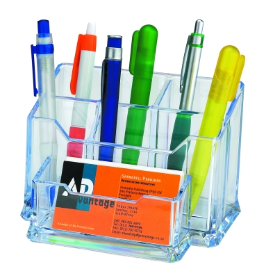 Perspex desk card holder and business card holder