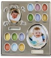 Photo Frame Silver - Baby 1st Year - 14 Windows