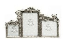 Metal Photo Frame - Baby Bears - 3 Windows