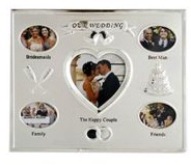 Wedding Frame - 5 windows - 2 tone silver