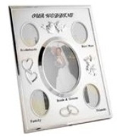 Wedding Photo Frame - 3 Windows - Matt Silver