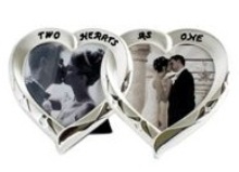 Double Heart Design Photo Frame - Two Tone