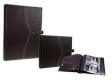 Leather Picture Album - 200 Photos - Black Pages