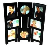 Black Metal Picture Frame - 8 Windows