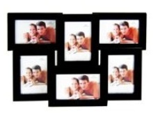 Black aluminium Family Picture Frame - 6 windows