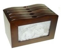 Dark Brown Curved Wooden Photo Box - 4 Bar