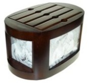 Dark Brown Oval Swivel Wooden Picture Box - 4 Bar