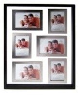 Wooden Espresso Photo Frame with 6 Windows