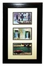 Black Wood Picture Frame - 3 windows