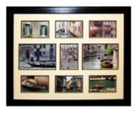 Black Wood Picture Frame - 9 Windows