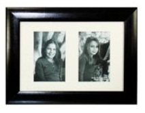 Black Wooden Photo Frame - 2 Windows (4 * 6 inch)