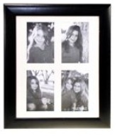 Black Wooden Photo Frame - 4 Windows (4 * 6 inch)