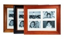 4 Window Broad Wooden Picture Frame - Available in Burgandy, Lig