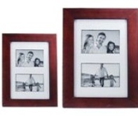 Burgandy Wooden Picture Frame - 2 windows (4 * 6 inch)