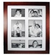 Burgandy Wooden Photo Frame - 6 windows