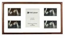 Burgandy Raised Bevealed Wooden Picture Frame - 5 windows