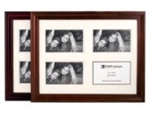 Inverted Wooden Photo Frame - 4 Windows - Available In Black, Bu