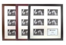 Inverted Wooden Photo Frame - 6 Windows - Available In Black, Bu