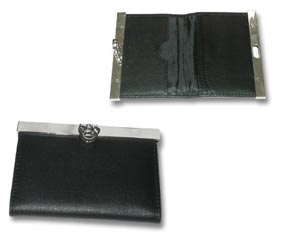 BUSINESS CARD HOLDER - BLACK REAL LEATHER