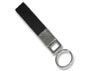 slv + black leather loop keyring  sqaure