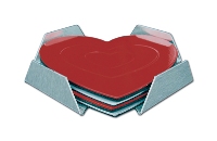 One Size Hearts Coaster Set - Avail In: Aluminium, Pink, Red, Wh