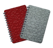 A7 Hearts Pocket Journal - Avail In: Aluminium, Pink, Red, White