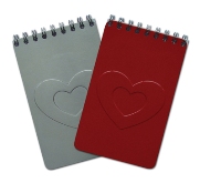 A7 Hearts Notebook - Avail In: Aluminium, Pink, Red, White