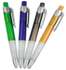Plastic ballpoint pen with silver coloured application