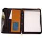 Deluxe real leather zipped conference folder A5 with writing pad