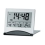 Travel alarm clock, date, day, temperature