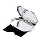 Metallic dual mirror set with standard and magnifying mirror