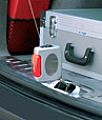 Trunk extender with flashing emergency light for safety use. ABS