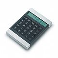 8 Digit calculator in shiny metal finish with contrasting ABS bl