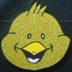 Duck Face - 30cm - gold glitter